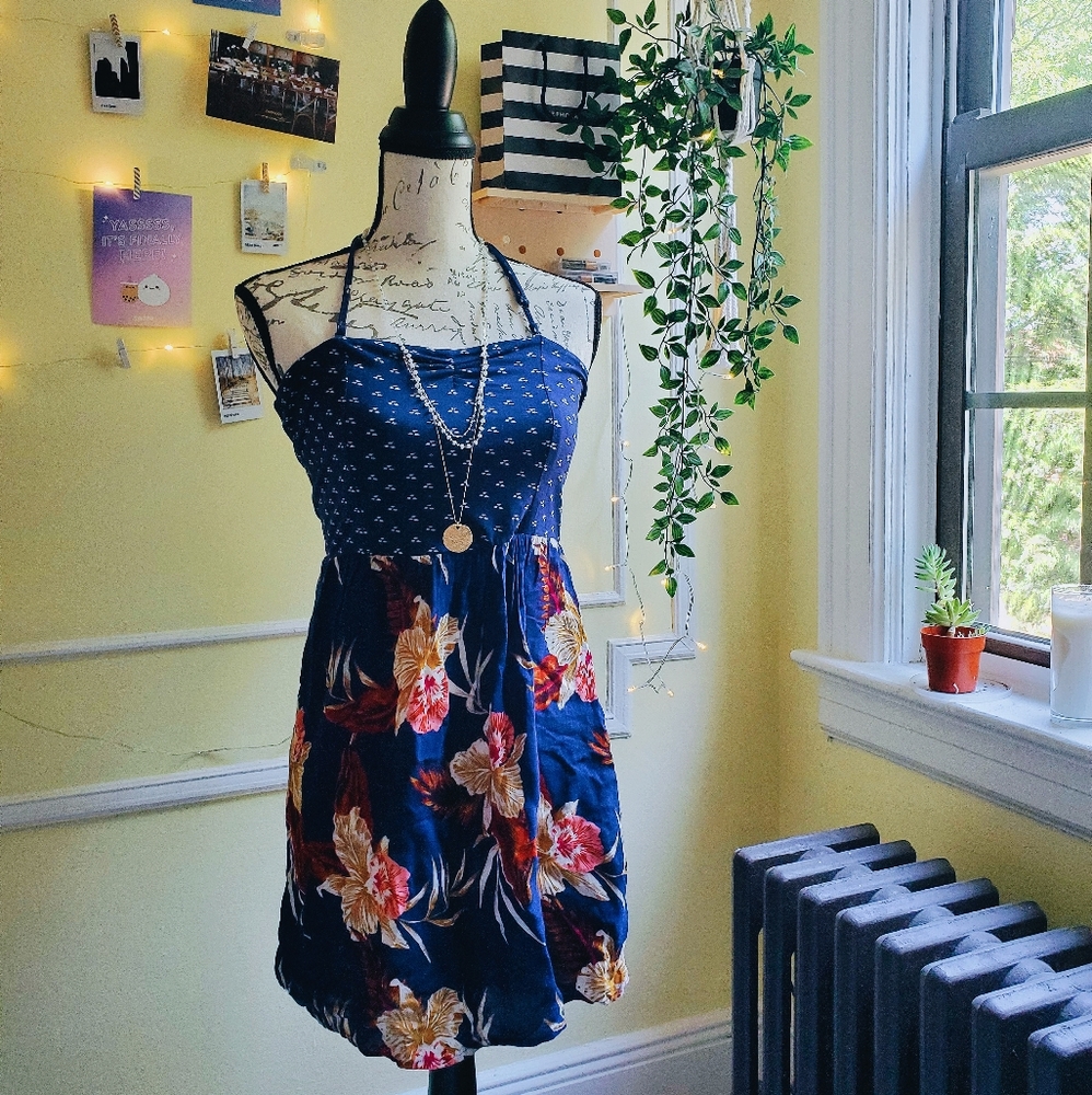 ROXY Floral Halter Dress